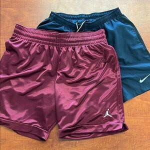 Nike Athletic Shorts in Burgundy and Navy